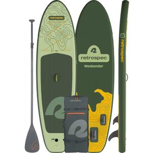 Retrospec Weekender Inflatable Stand Up Paddle Board Includes Paddle, Pump, and Accessories 10’6” Lightweight iSUP, Puncture Resistant Inflatable Paddle Board for Adults