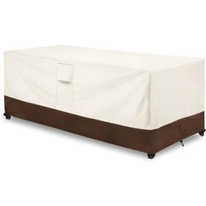 Sobana Patio Coffee Table Cover Waterproof, Outdoor Rectangular Side Table Covers, 36W x 24D x 16H Inches Outdoor Patio Furniture Covers, Beige