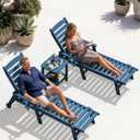 SERWALL Adirondack Table Outdoor Side Table- Blue