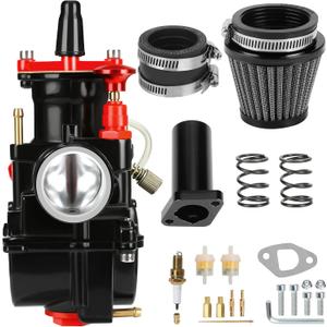 PWK 28mm Carburetor Carb Kit Replacement for Predator 212 224 196cc Coleman CT200U-EX CT200U BT200X Mini Bike Baja Warrior MB200 KT196 GX160 6.5hp Engine Powersports Parts (black)