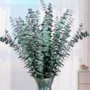 Eslibin 21 Pcs Real Dried Eucalyptus Stems, 17" Natural Fresh Eucalyptus Branches for Shower, Greenery Leaves for Vase Filler, Fragrance, Fresh Silk Dry Live Plants Decor