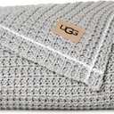 UGG Luna Knit Throw Blanket Soft Cotton Throw for Couch or Bed Cozy Soft Warm Waffle Giftable Lightweight Blanket for Living Room Bedroom, Machine Washable, 50-inch x 70-inch, Stone Grey