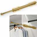 Valet Rod for Closet Pull Out, Rod for Bedroom Laundry Room Bathroom, Brushed Gold (1 Pack)