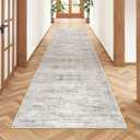 Rug Runners for Hallways Non Slip - 2x8 Runner Rug for Bedroom, Washable Runner with Rubber Backing, Soft Low-Pile Carpet for Kitchen, Laundry, Bathroom (2'x8', Brown/Grey/Ivory)