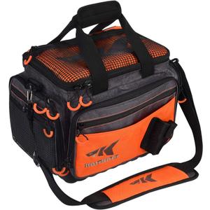 KastKing Fishing Gear & Tackle Bags - Saltwater Resistant Fishing Bags - Fishing Tackle Storage Bags (A1: Medium-Hoss(Without Trays, 15"x11"x10.25")-Orange)
