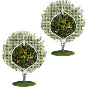 Fruit Tree Netting Covers with Zipper to Protect from Squirrels and Birds Large Netting for Fruit Trees Net Protection, White, 71" x 75", 2 Pack