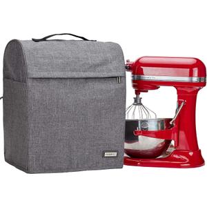 HOMEST Stand Mixer Dust Cover Compatible with KitchenAid 6/7/8 Quart Bowl Lift, Zipper Pocket for Various Kitchen Appliance Accessories, Grey (Patent Design)