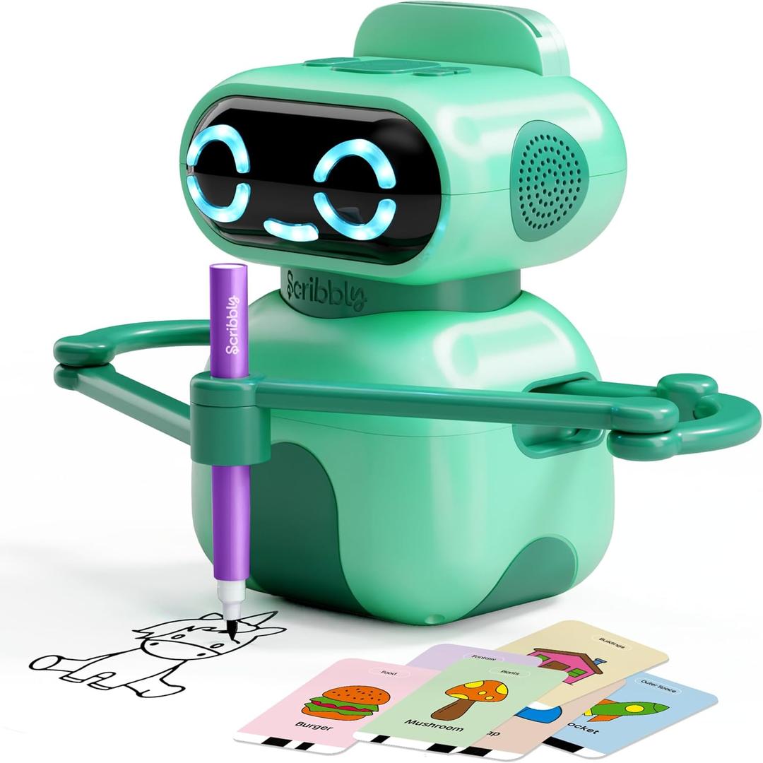 Dan&Darci Scribbly The Drawing Robot for Kids - 3 4 5 6 7 8 Year Old Girl Easter Gifts - 5 Year Old Boy Birthday Gift - Kids Toys for Ages 5-7 - Learning Toys for Boys - Girls Educational Cool Toy
