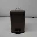 CEROELDA Small Trash Can with Lid-5L/1.3 Gal, Stainless Steel Outdoor Dog Poop Garbage Can-Farmhouse Retro Metal Waste Bin w/Step Pedal for Bathroom Bedroom Office-Soft Close-Brown