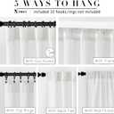 XTMYI Back Tab/Hook Belt Linen Cotton Sheer Curtains for Bedroom White 2 Panels,70 Inch Wide,102 Inch Length
