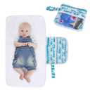 Teamoy Portable Diaper Changing Pad, Foldable Baby Changing Pad with Pockets, Portable Diaper Clutch for Baby, Washable Travel Diaper Change Mat for Home Travel, Whale
