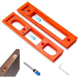Adjustable Template for 6-7 inch Hidden Door Hinge Router Installation kit, Concealed Hinge jig withMilling Cutter (Template 1pc)