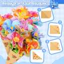 cosone Fabric Flower Bouquets Toys, Arts and Crafts Kits for Kids Age 3-12, Easter Basket Stuffers, Ideal Gifts for Preschool Girls, Educational Handmade Frozen Toy for Girls Ages 3 4 5 6 7 8 9 (Blue Frozen Set)