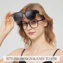 LVIOE Fit Over Glasses Sunglasses Women Men Polarized Oversized Square with UV400 Protection Shades (A01 Black Frame/ Grey Polarized Lenses)