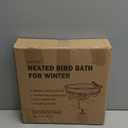 Lovppy Heated Bird Bath for Deck Railing, 100W Thermostatically Controlled Heated Bird Baths for Outdoors Bird Bath Heater, Heated Bird Bath for Outside Winter Garden Patio Yard(Gray)