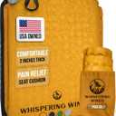 Whispering Winds Inflatable Seat Cushion for Air Travel, Stadium, Hiking, Airplane - Lightweight, Leakproof Self-Inflating Seat Cushion Foam Pad for Sitting, Camping, Car (L-Dark Gold) (Large)