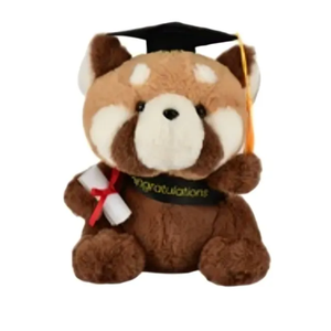  Cute Plushies Kawaii Raccoon Graduation Plush Doll Stuffed Toy Gift Present