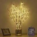 Hairui Twig Branches with Fairy LED Lights 18IN 70LED Battery Operated Lighted Brown Willow Branches for Home Witner Christmas Decoration Indoor Outdoor Use (Vase Excluded)