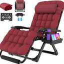 Suteck Oversized Zero Gravity Chair,33In XXL Outdoor Recliner Chair w/Removable Cushion&Headrest, Camping Lounge Chair w/Upgraded Lock&Footrest, Reclining Patio Chairs for Indoor Outdoor,500LBS