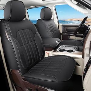 Truckiipa Dodge Ram Seat Covers Full Set, Full Coverage Luxury Car Seat Covers Waterproof Leather Protector Truck Accessories, Custom Fit for 2002-2018 Ram 1500, 2002-2023 Ram 2500 3500 Crew Mega Cab