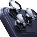 ESR Camera Lens Protector for iPhone 17 Pro Max/17 Pro/16 Pro Max/16 Pro/15 Pro Max/15 Pro/14 Pro Max/14 Pro, Ultra-tough HD Individual Camera Protectors, Ultra-thin Tempered Glass, 1 Pack, Black