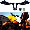 8mm 10mm Black Motorcycle Rearview Side Mirrors Blade Compatible with Harley Sportster Custom Iron 883 Road King Street Softail Electra Glide, Small