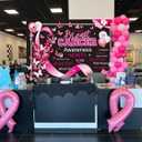 Breast Cancer Awareness Backdrop Pink Ribbon Banner October Breast Cancer Month Photography Background Black Pink Butterfly Hope Strength Office Home Party Decorations (94X70 inch (8x6FT))