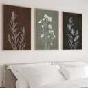 3Pcs Minimalist Plant and Flower Wall Art Modern Minimalist Style Plant and Flower Poster Image Print Gallery Home Decor Painting Suitable for Living Room Bedroom Bathroom 16x24 in Ready to Hang
