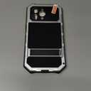 Lunivop Compatible with iPhone 15 Pro max Case Heavy Duty Protection Dustproof Built in Screen Protector Rugged Stand 360 Full Body Military Grade Metal Bumper Phone Cases (Silver 2023)