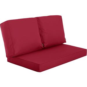 Outdoor Loveseat Cushion, Waterproof Fade & Tear Resistant Seat and Backrest Cushion Set for Patio Furniture,46x24 Inch, Burgundy