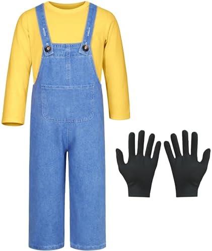 Mavoka Kids Costume for Boys Shirt Overalls Glove Halloween Party Cosplay 130