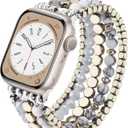 VISOOM Beaded Boho Bracelet Compatible for Apple Watch Band 40mm/38mm/41mm Series 9 8 7 SE Women Fashion Cute Handmade Crystal Beads Stretchy Watch Strap for iWatch Bands Series 6/5/4/3/2/1