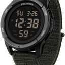 PINDOWS Men's Digital Watch, 50M Waterproof Military Tactical Sport