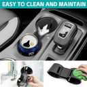 Cup Holder Organizer Compatible with 2024 2025 Ford Ranger Raptor Lariat XL XLT Accessories, Noise-Free Water & Dust Proof Silicone Insert Console Drink Holder for 24-25 Ranger Accessories