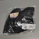 Dokotoo Womens Summer Short Puff Sleeves Blouses Shirts V Neck Cute Solid Knit Textured Casual Regular Fit Tops (Black, S)