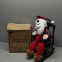 Christmas Animated Decoration Rocking Chair Santa Claus Plush, 18inch Talking Santa Decor, Animatronic Collectible Figurines with Sing, Mouth Move, Illuminated Face, Sitting Xmas Gift for Indoor, Home