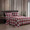 Eddie Bauer - Queen Bed Sheets, Cotton Flannel Bedding Set with Matching Pillowcases, Brushed for Extra Softness, Deep Pocket, Oeko-Tex Certified (Heartland Plaid Red)