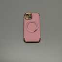 COOLQO for iPhone 15 Case 6.1'' Upgraded 360 Spin Magnetic Stand [Compatible with Magsafe][Military Protection] Plating Matte Scratch-Resistant Back Protective Shockproof Phone Case, Pink Gold