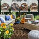 MontVoo Outdoor Rug Carpet Waterproof 9x12 Outdoor Patio Rug Mat Reverisble Plastic Straw Outdoor Rug for RV Camping Picnic Beach Balcony Boho Black Brown Large