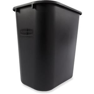 B&M Rubbermaid 295600Bk Deskside Plastic Wastebasket, Rectangular, 7 Gal, Black (Pack of 10)