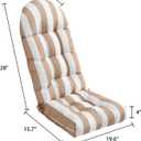 Enipate Weather Resistant Adirondack Chair Cushions High Back Indoor Outdoor Patio Tufted Lounge Cushion Seat Pads,  Yellow White Stripe