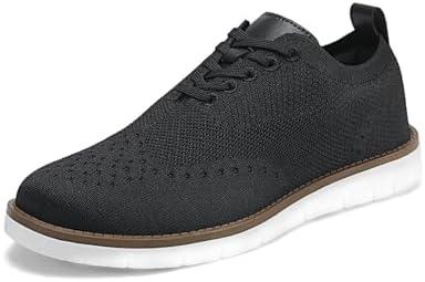 KESCOO Men's Casual Dress Shoes Comfortable Oxfords Fashion Business Footwear Mesh Walking Sneakers, Size 45,5