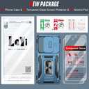 LeYi Compatible for Samsung S24-FE Case: S24FE Case with 2PCS Tempered Glass Screen Protector & Magnetic Metal Ring Stand, Camera Cover & Military-Grade Shockproof para S24 FE Cover, Light Blue (Galaxy S24 FE (6.7''))