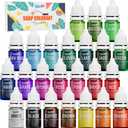 Soap Dye - 24 Color Food Grade Skin Safe Coloring for Bath Bomb and DIY Making Supplies - Liquid Concentrated Colorant Kit for Handmade Soaps and Crafts