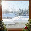 156 Pcs Snowflake Window Clings for Glass Windows Decorations 4 Sheets Snowflake Window Stickers Anti Collision Decals to Save Birds Non Adhesive Prismatic Rainbow Stickers for Christmas Windows Decor