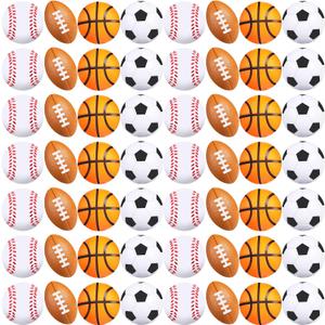60 Pieces Sports Party Favors Balls Foam Stress Tiny Sports Balls Including Basketball, Soccer Ball, Baseball, Football for Stress Relief Ball Games Stocking Stuffers, Small