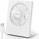 TriPole Mini Desk Fan USB Powered Portable Fan Small Personal Fan 3 Speeds Strong Airflow Table Fan for Travel Home Office Bedroom Desktop, 3.3ft Cable (No Battery, White)