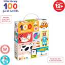 Little Library 100 First Words Picture Books - Includes 2 fold-Out Accordion Books and an Educational Guide for Parents to Promote Learning and Speech, for Babies and Toddlers 12 Months and up