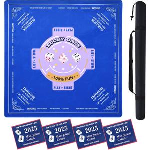 Mahjong Mat 3333 American Rules | Quiet Non-Slip Mahjong Mat for Table with Rule Cards & Bag | Mah Jongg Mat for Board & Tile Games
