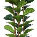 Artificial Fiddle Leaf Fig Tree with White Planter, 7ft Tall Fake Tree with Natural Wood Trunk for Home Decor, Faux Ficus Tree Fake Moss for Indoor Office Living Room